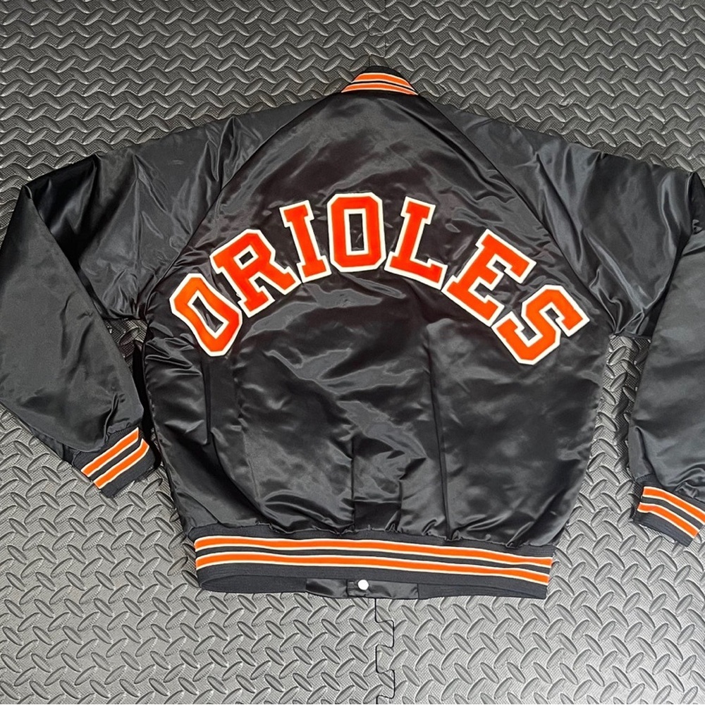 NWOT Vintage 80s Chalkline Spell Out Jacket MLB Baltimore Orioles